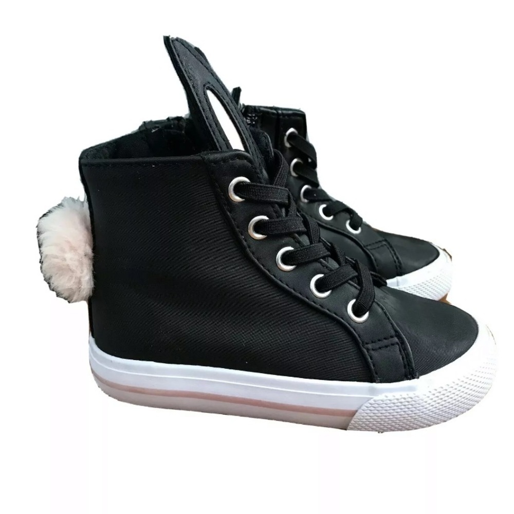 Brash Girls' Bunny Rabbit High-Top Sneakers Kids Size 7 Easter Novelty